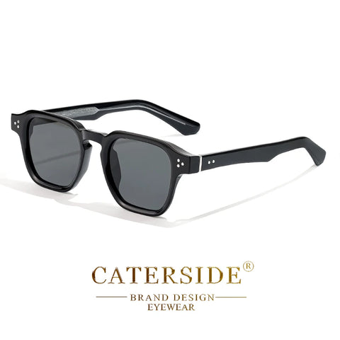 CATERSIDE Klassieke vierkante zonnebril – Core-Insert Temple Luxe UV400 Unisex zonnebril voor reizen, strand en festivals