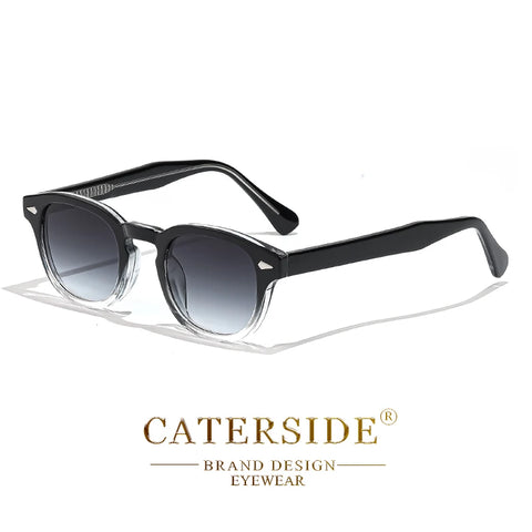 CATERSIDE Retro ronde punk zonnebril – Pin-Temple luxe UV400 unisex sport- en feestzonnebril