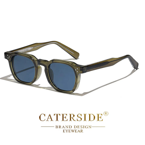 CATERSIDE Retro Punk Vierkante Zonnebril – Klein Montuur UV400 Unisex Zonnebrillen voor Reizen &amp; Festivals