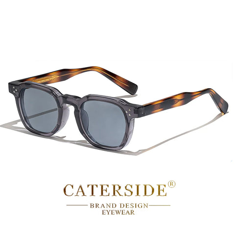 CATERSIDE Retro Punk Vierkante Zonnebril – Gepersonaliseerde UV400 Unisex Mode Zonnebrillen, Set van 2 Stuks voor Feesten &amp; Festivals