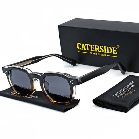 CATERSIDE Retro Punk Vierkante Zonnebril – Gepersonaliseerde UV400 Unisex Mode Zonnebrillen, Set van 2 Stuks voor Feesten &amp; Festivals