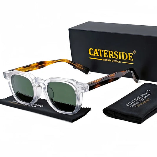 CATERSIDE Retro Punk Vierkante Zonnebril – Klein Montuur UV400 Unisex Zonnebrillen voor Reizen &amp; Festivals