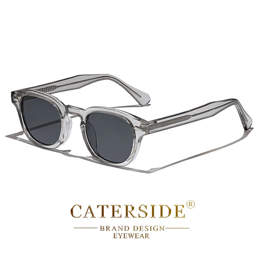 CATERSIDE Retro ronde punk zonnebril – Pin-Temple luxe UV400 unisex sport- en feestzonnebril