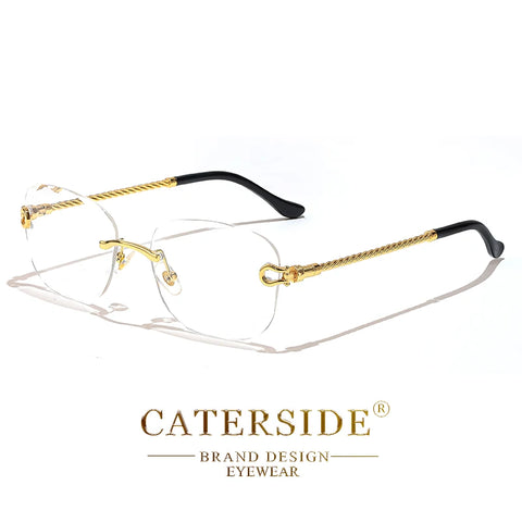CATERSIDE Retro Randloze Gradiënt Zonnebril – UV400 Unisex Mode Zonnebrillen met Scherpe Lenzen