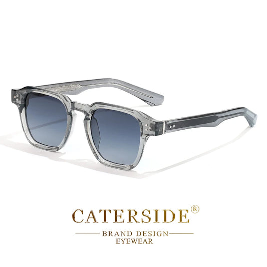 CATERSIDE Klassieke vierkante zonnebril – Core-Insert Temple Luxe UV400 Unisex zonnebril voor reizen, strand en festivals