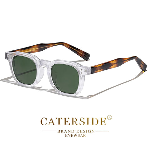 CATERSIDE Retro Punk Vierkante Zonnebril – Klein Montuur UV400 Unisex Zonnebrillen voor Reizen &amp; Festivals