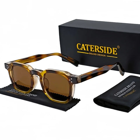 CATERSIDE Retro Punk Vierkante Zonnebril – Klein Montuur UV400 Unisex Zonnebrillen voor Reizen &amp; Festivals