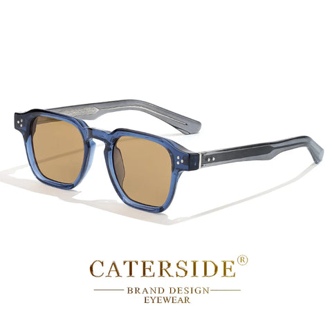 CATERSIDE Klassieke vierkante zonnebril – Core-Insert Temple Luxe UV400 Unisex zonnebril voor reizen, strand en festivals