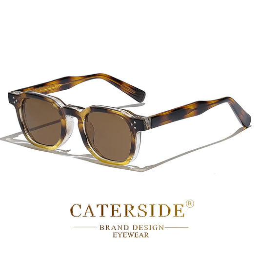 CATERSIDE Small-Frame Vierkante Zonnebril – Gepersonaliseerde UV400 Unisex Zonnebrillen voor Reizen, Zaken &amp; Festivals