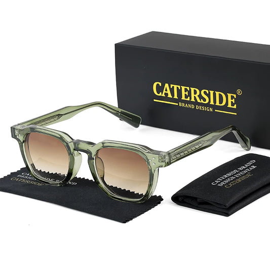 CATERSIDE Retro Punk Small-Frame Vierkante Zonnebril – Gepersonaliseerde UV400 Unisex Zonnebrillen voor Reizen, Zaken &amp; Festivals