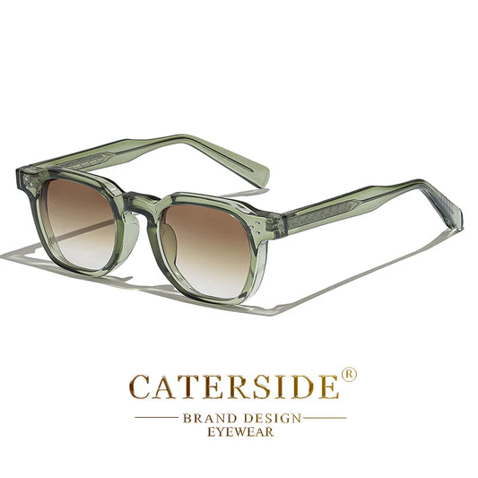 CATERSIDE Retro Punk Vierkante Zonnebril – Klein Montuur UV400 Unisex Zonnebrillen voor Reizen &amp; Festivals