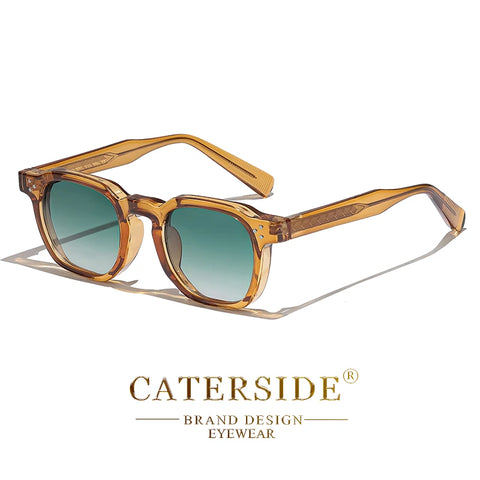 CATERSIDE Retro Punk Vierkante Zonnebril – Klein Montuur UV400 Unisex Zonnebrillen voor Reizen &amp; Festivals