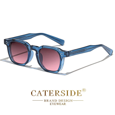 CATERSIDE Retro Punk Vierkante Zonnebril – Klein Montuur UV400 Unisex Zonnebrillen voor Reizen &amp; Festivals