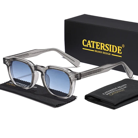 CATERSIDE Retro Punk Small-Frame Vierkante Zonnebril – Gepersonaliseerde UV400 Unisex Zonnebrillen voor Reizen, Zaken &amp; Festivals