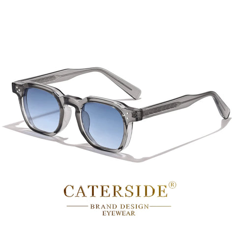 CATERSIDE Retro Punk Small-Frame Vierkante Zonnebril – Gepersonaliseerde UV400 Unisex Zonnebrillen voor Reizen, Zaken &amp; Festivals