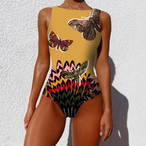Capri Bloom Lace-Up One-Piece – Push-Up Floral Badpak voor Dames