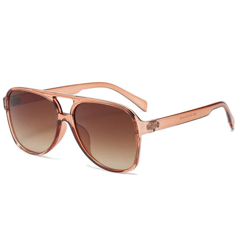 Retro ovale pilotenzonnebril – zwart, blauw, luipaard en geel UV400 unisex strandzonnebril