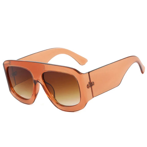 JNPCXI Oversized vierkante zonnebril met gradiënt – Luxe retro UV400 unisex buitenzonwering