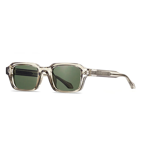 SHAUNA Retro Rechthoekige Zonnebril – Klinknagel-Detail UV400 Unisex Luxe Punk Zonnebrillen