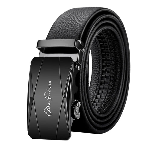 OYIFAN Genuine Leather Belt – Alloy Buckle Automatic Ratchet Design