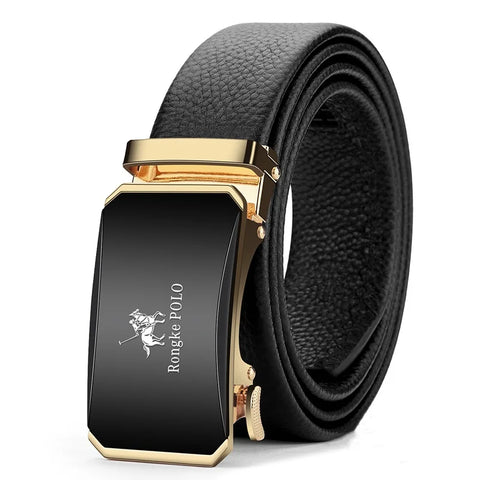 OYIFAN Genuine Leather Belt – Alloy Buckle Automatic Ratchet Design