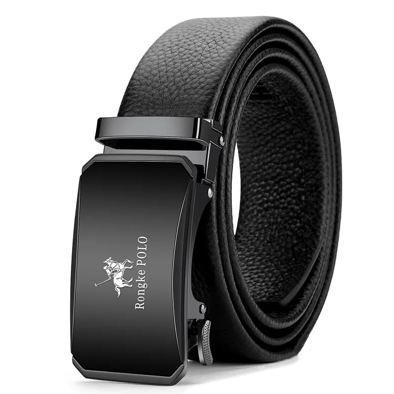 OYIFAN Genuine Leather Belt – Alloy Buckle Automatic Ratchet Design