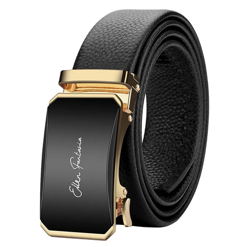 OYIFAN Genuine Leather Belt – Alloy Buckle Automatic Ratchet Design