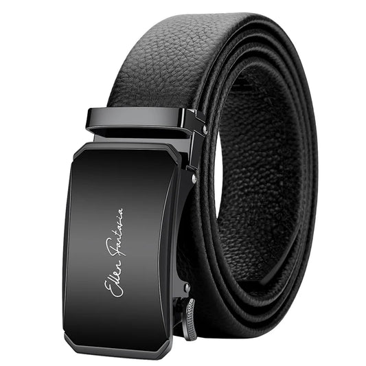 OYIFAN Genuine Leather Belt – Alloy Buckle Automatic Ratchet Design