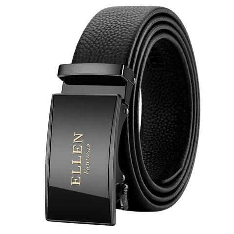 OYIFAN Genuine Leather Belt – Alloy Buckle Automatic Ratchet Design