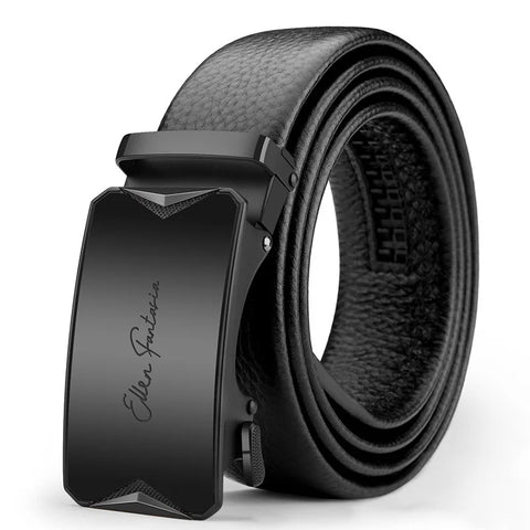 OYIFAN Genuine Leather Belt – Alloy Buckle Automatic Ratchet Design