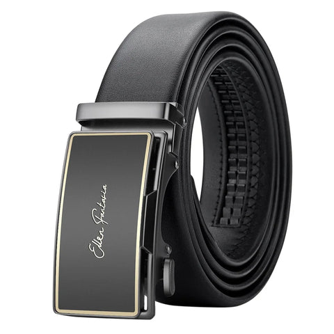 OYIFAN Genuine Leather Belt – Alloy Buckle Automatic Ratchet Design