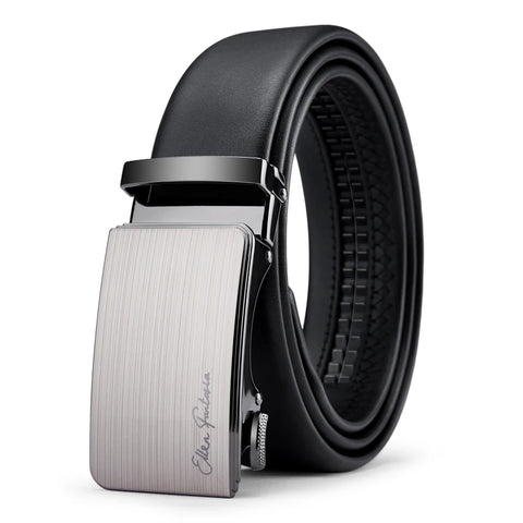 OYIFAN Genuine Leather Belt – Alloy Buckle Automatic Ratchet Design