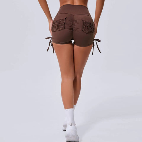 Hearuisavy High-Waist Push-Up Workout Shorts – Soft Gym & Yoga Shorts with Pocket for Women