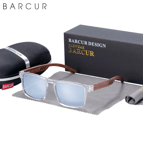 BARCUR Walnut Wood Polarized Sunglasses – Designer UV400 Unisex Shades