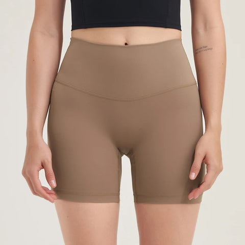 SOISOU Ribstof Yoga Shorts met Hoge Taille voor Dames