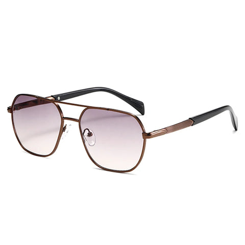 SHAUNA Retro Dubbele Brug Vierkante Zonnebril – Gradiënt UV400 Unisex Buitenzonwering