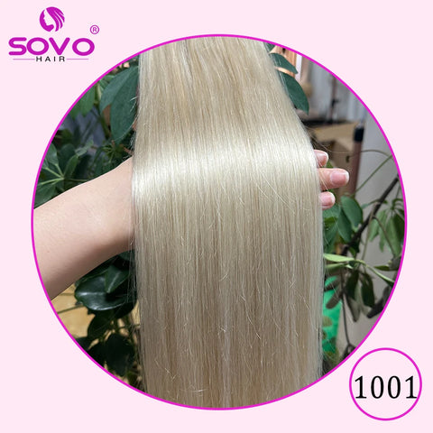 Clip In Hair Extensions 100% Human Hair - Jet Black