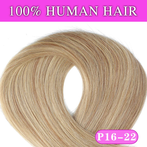 160g Clip In Human Hair Extensions - Blonde Chocolate Brown Ombre