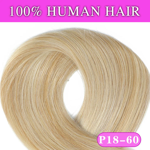 160g Clip In Human Hair Extensions - Blonde Chocolate Brown Ombre
