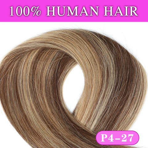 160g Clip In Human Hair Extensions - Blonde Chocolate Brown Ombre