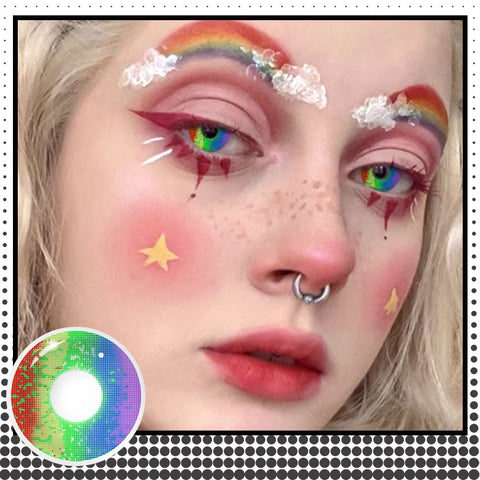 VISUASHOW Rainbow Colored Contact Lenses for Cosplay
