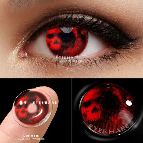 EYESHARE Red Anime Cosplay Contact Lenses
