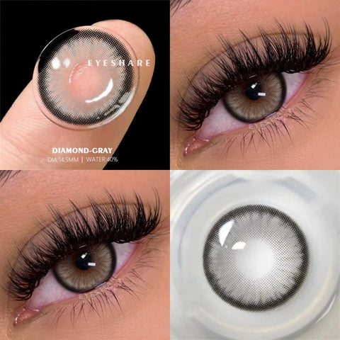 EYESHARE 2pcs Natural Color Contact Lenses in Gray and Blue