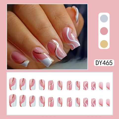 VITAGWX French False Nails - Diamond Glitter Press-On Nail Tips