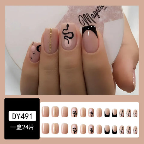 VITAGWX French False Nails - Diamond Glitter Press-On Nail Tips
