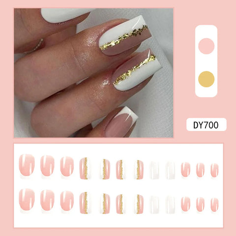 VITAGWX French False Nails - Diamond Glitter Press-On Nail Tips