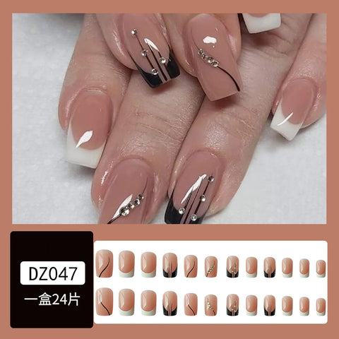 VITAGWX French False Nails - Diamond Glitter Press-On Nail Tips