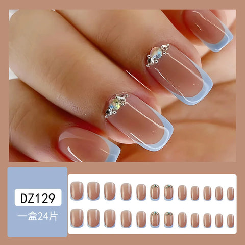 VITAGWX French False Nails - Diamond Glitter Press-On Nail Tips