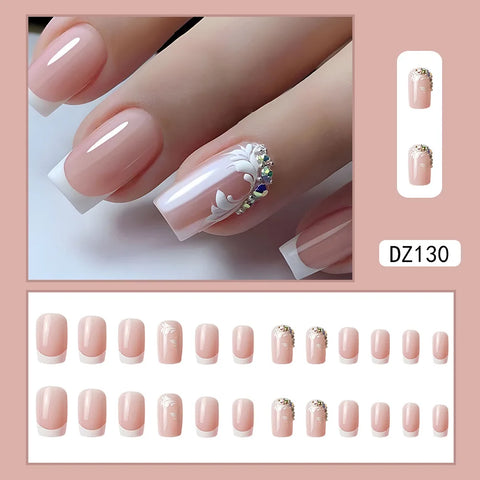 VITAGWX French False Nails - Diamond Glitter Press-On Nail Tips
