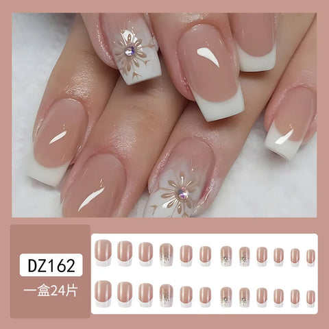 VITAGWX French False Nails - Diamond Glitter Press-On Nail Tips